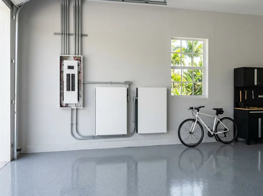 Illustrative South Florida home featuring battery backup